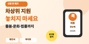 2026년 차상위계층 조건과 의료비 생계 주거 지원