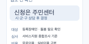 장애인 거주시설 이용 신청 방법 입소 대상 비용 시설 찾기 안내 썸네일