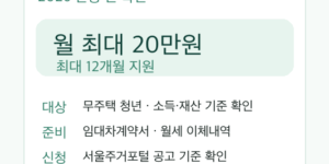서울 청년월세지원 2026 신청 대상과 준비서류 안내 썸네일