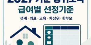 2027년 기준 중위소득 생계·의료·교육급여 차상위 한부모 선정기준