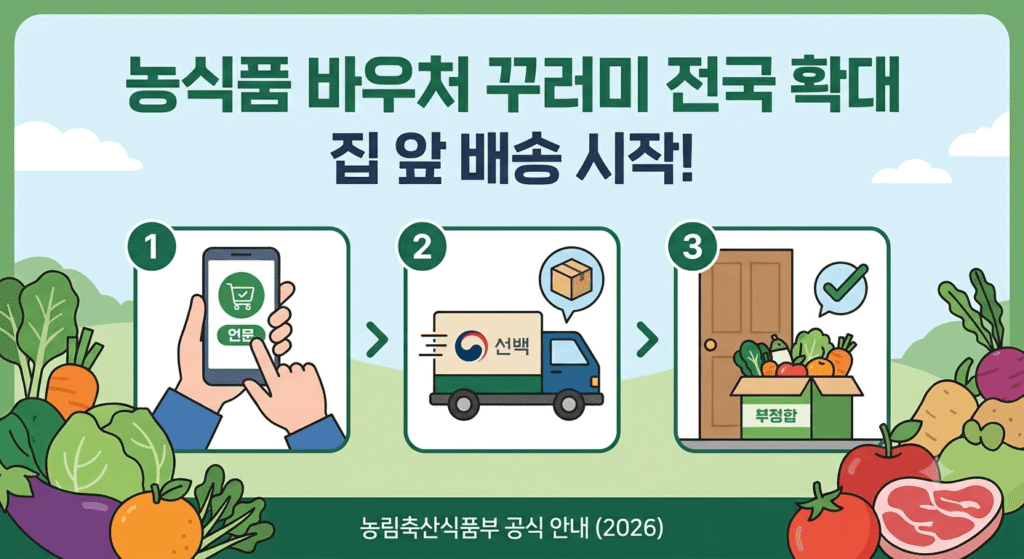 농식품 바우처 전국 확대 배송으로 편하게 받자